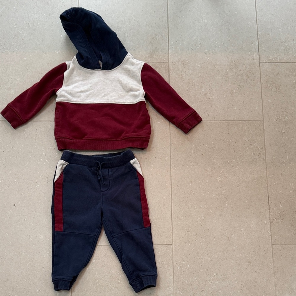 Janie and Jack Burgundy and Navy Kids Matching Set